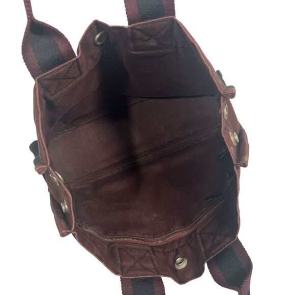 Hermès Fourre-Tout PM Black and Burgundy Canvas Tote Bag - Picture 4 of 13